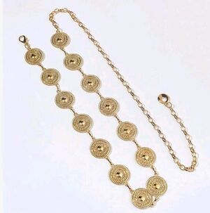 NWT Avondayle gold-tone Reversible medallion Chain belly belt Charms  Boho